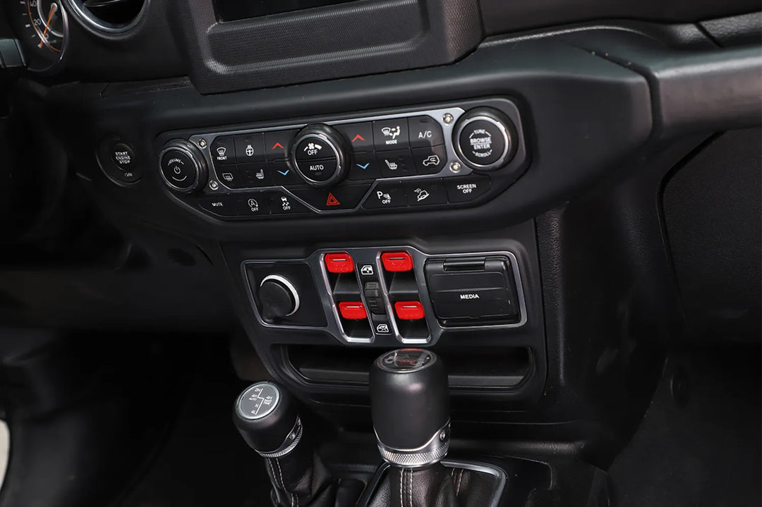 Window Lift Switch Button Decoration Cover for Jeep Wrangler JL Gladiator JT 2018-2023 - J-BARR INC. 