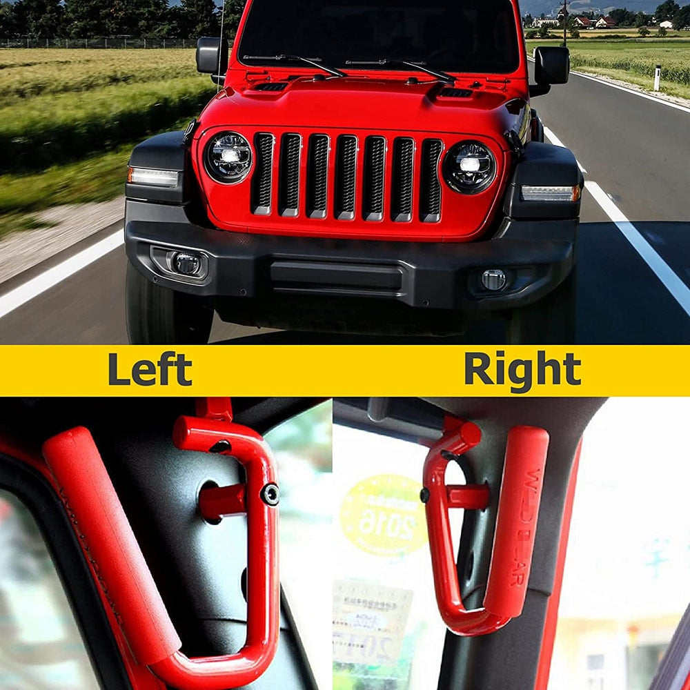 Grab Handles Grab Bars Compatible with 2007-2018 Jeep Wrangler JK JKU - J-BARR INC. 
